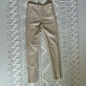 Zara Women's Cream Faux Leather Leggings